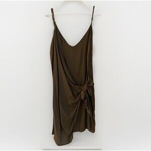 Honey belle Wrap tie Dress Army Green camisole dress top New With Tag Med